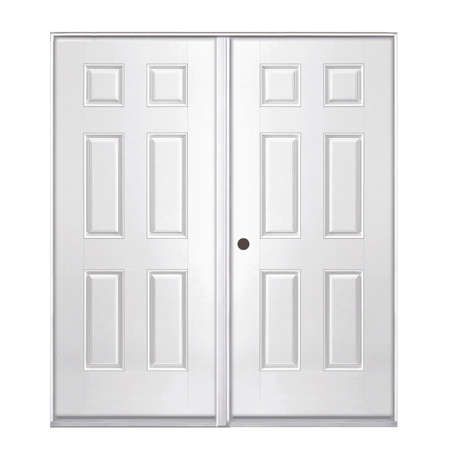 6 Panel Double Unit Fiberglass Prehung Shed Doors – Remodelers Outlet