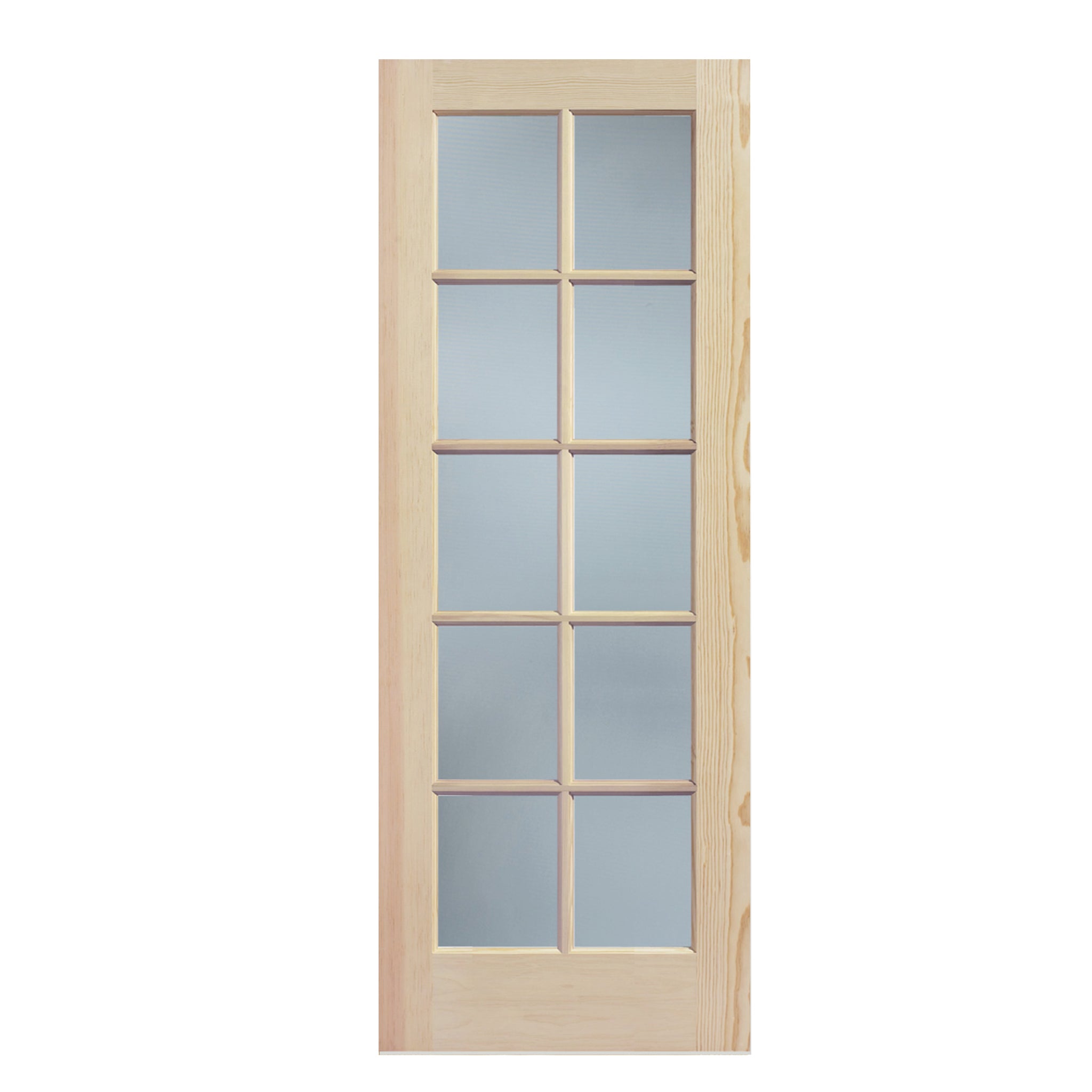 Interior 10-Lite Single Pane Clear Glass Primed French Door — Lux