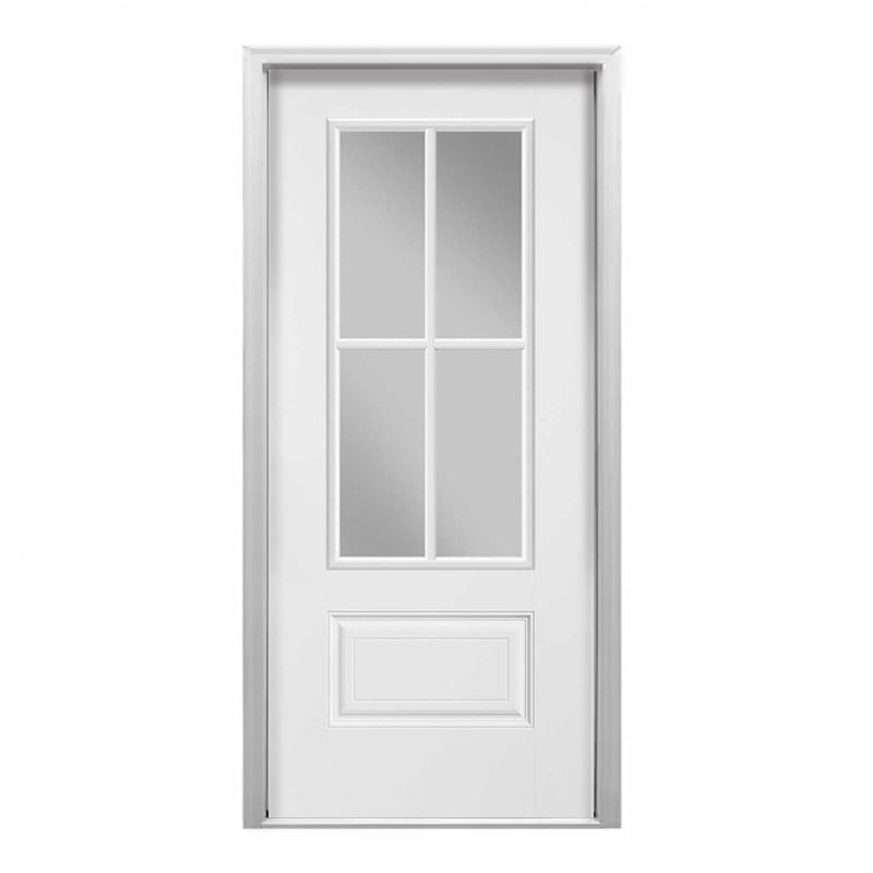 4-Lite SDL Smooth Fiberglass Prehung Exterior Door