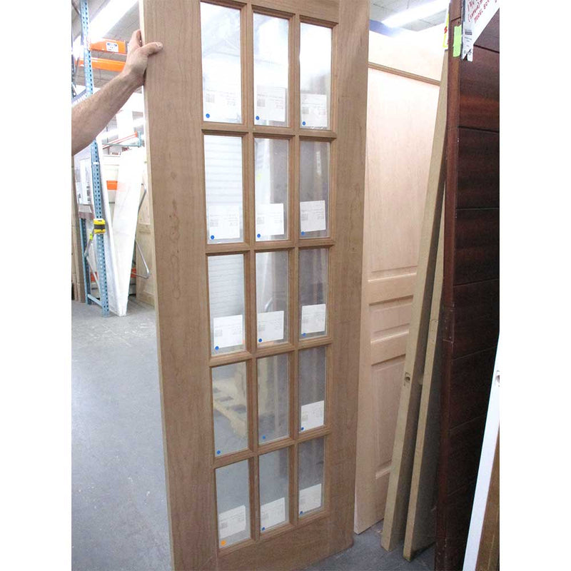 Surplus 2/6 x 6/8 Cherry 15-Lite Door Slab