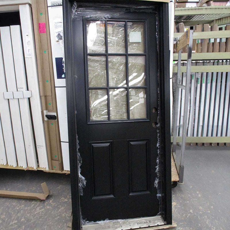 Surplus Smooth Fiberglass 32" wide 9-Lite Prefinished Door