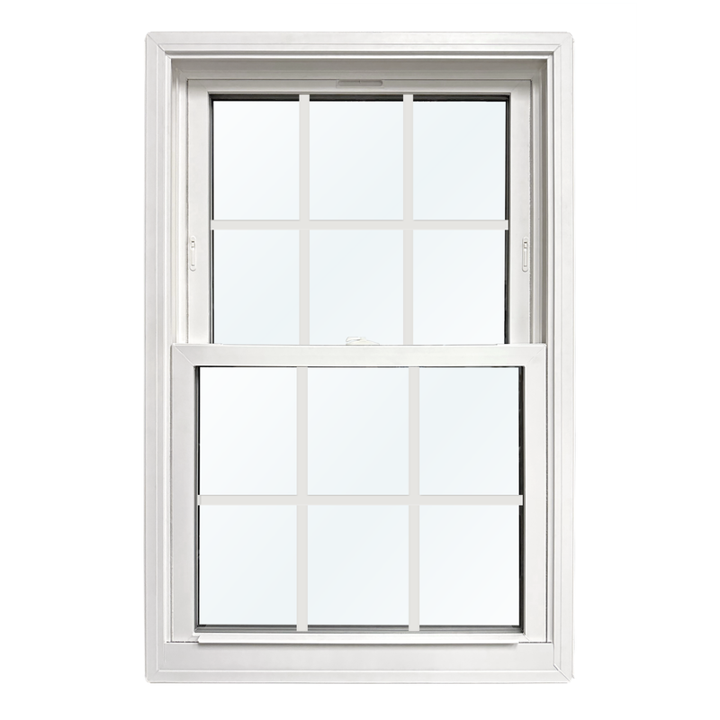 Back Grid Window Vinyl New Construction Double Hung Window with Grids – Remodelers Outlet