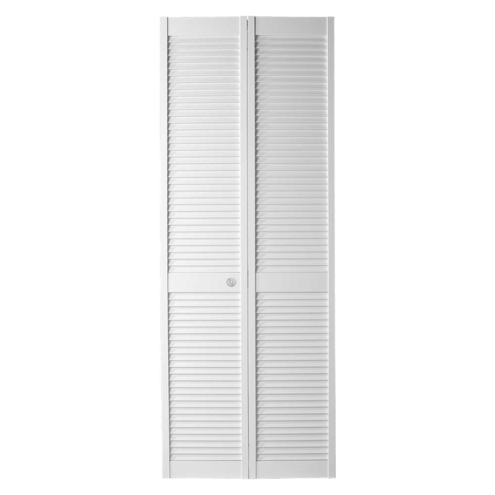 Primed Louver Bifold Kit with Wide Bottom Rail – Remodelers Outlet