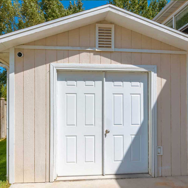 6 Panel Double Unit Fiberglass Prehung Shed Doors