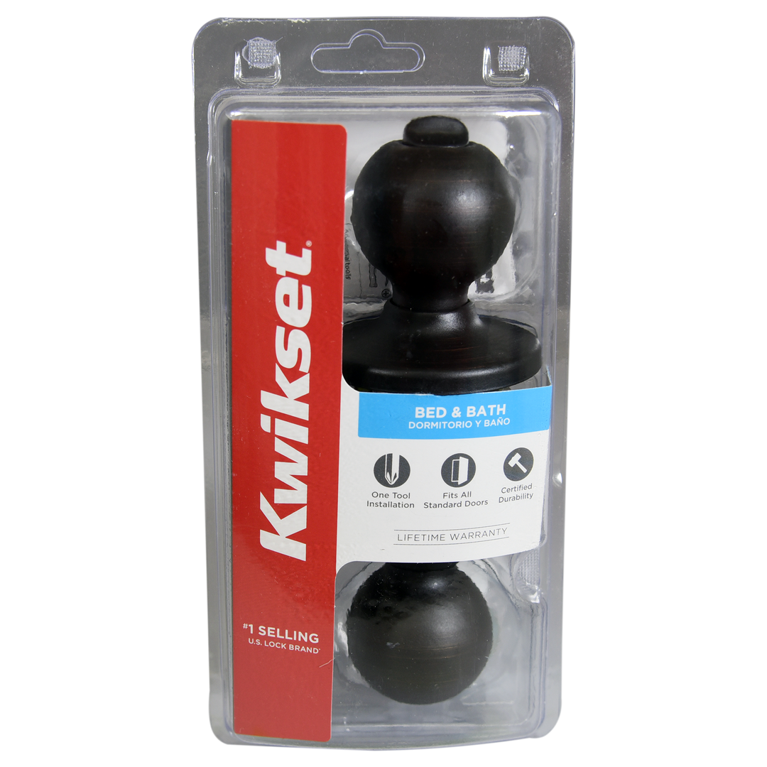 エンジュ(槐)角玉切 No.20260228anj Kwikset 300P-11P CP Privacy Door Knob, Venetian Bronze