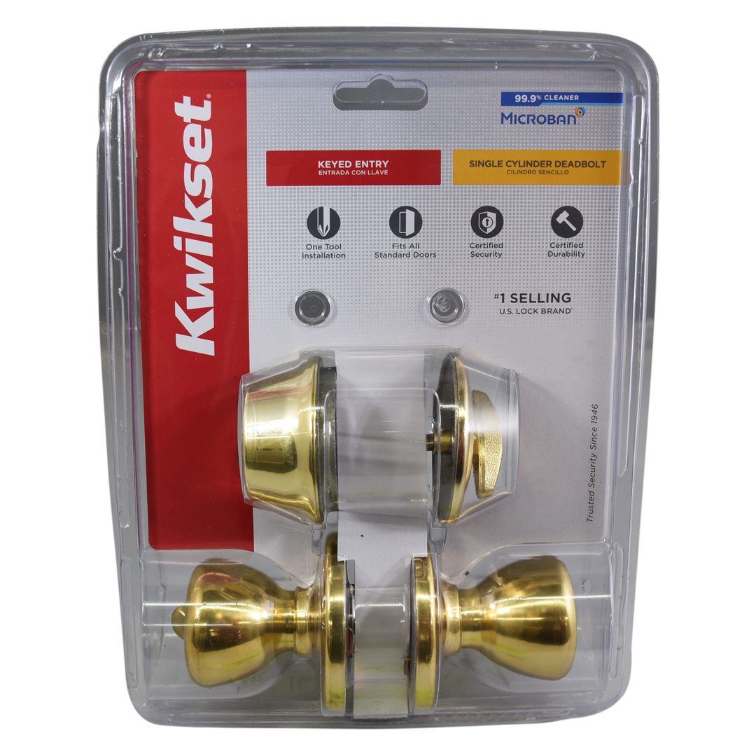 Kwikset 690T3CP6ALRCSK6 Knob Lockset, 3 Grade, Keyed Key, Polished