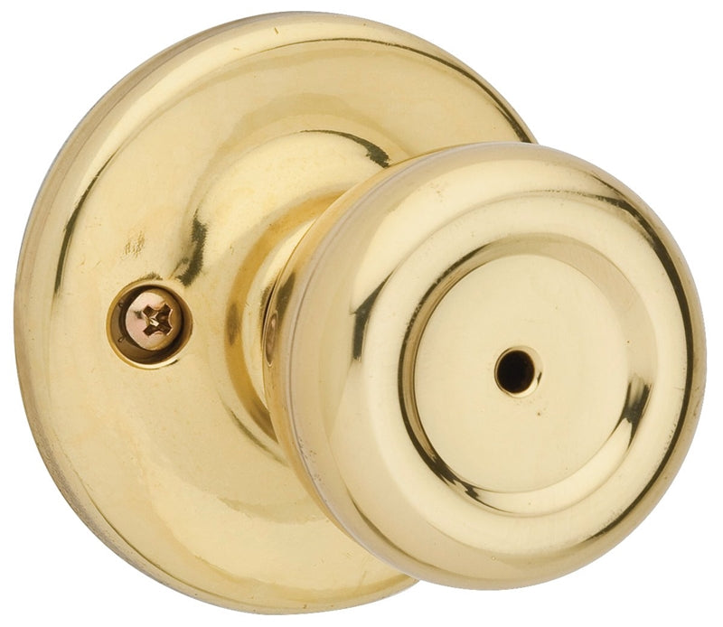 Kwikset 300T3CP Privacy Door Knob, Polished Brass