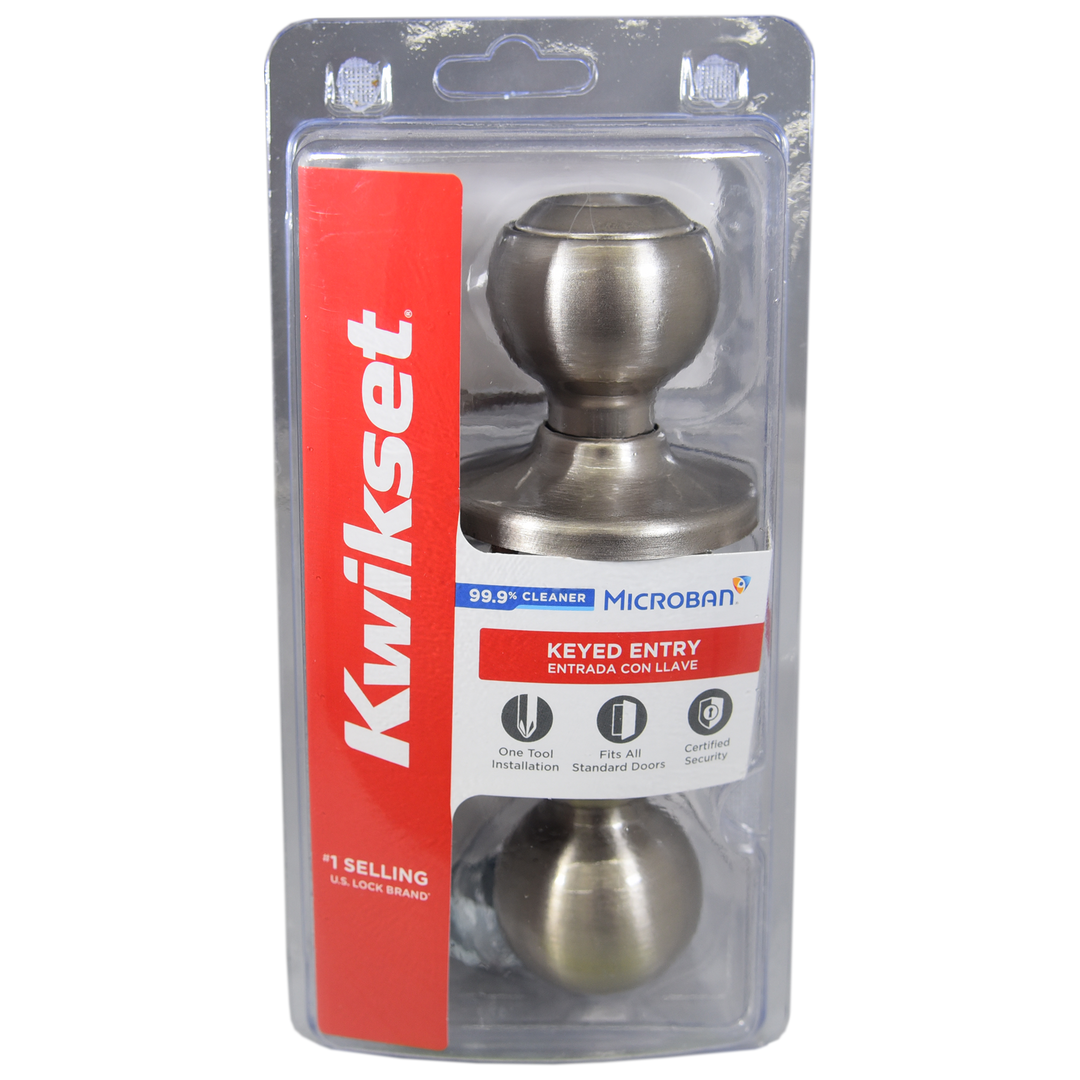 Kwikset 400P15CPK6 Keyed Entry Knob, Satin Nickel – Remodelers Outlet