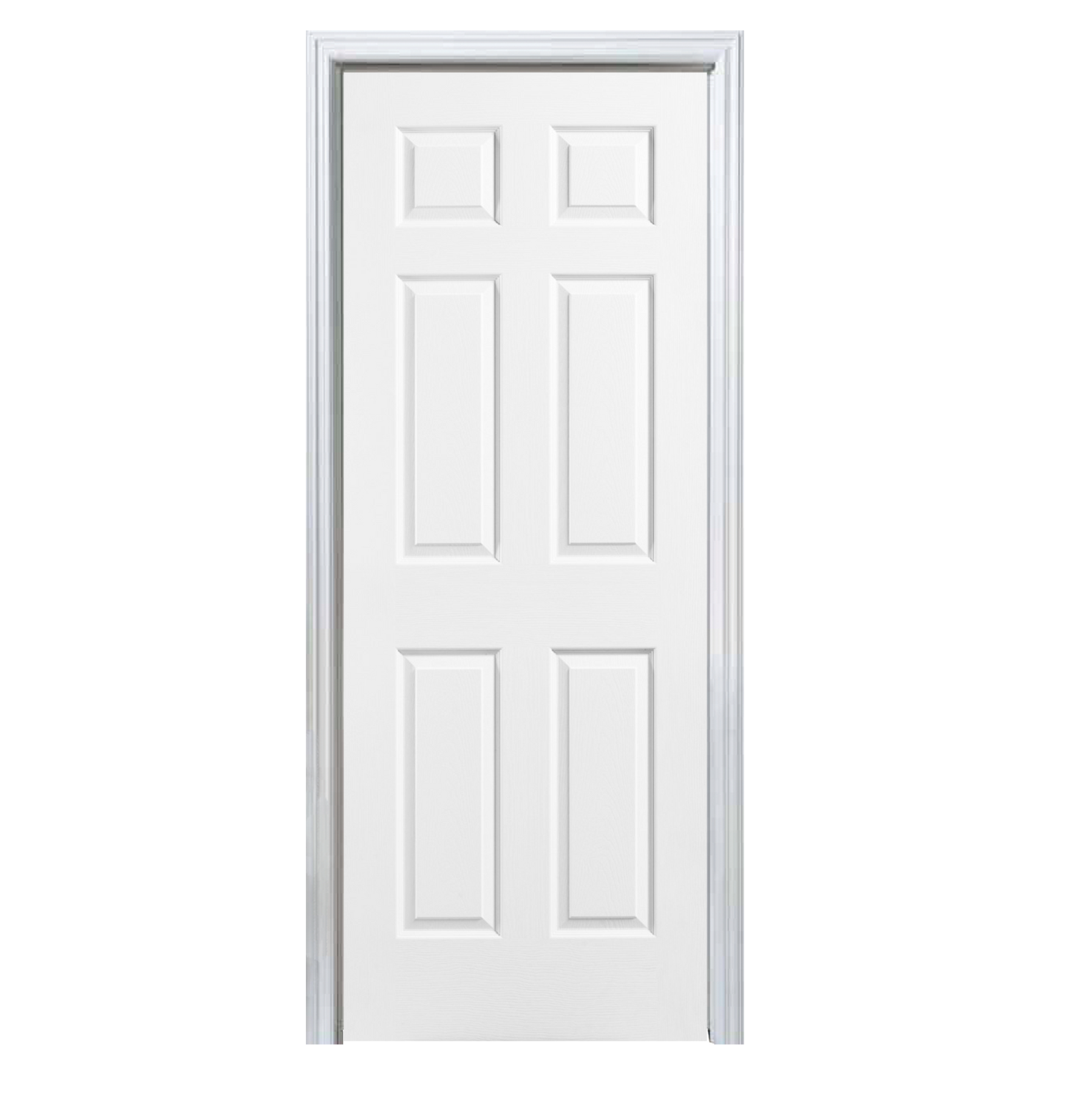 6 Panel Smooth Molded Prehung Door, Split Jamb with 2-1/2 Colonial Cas ...
