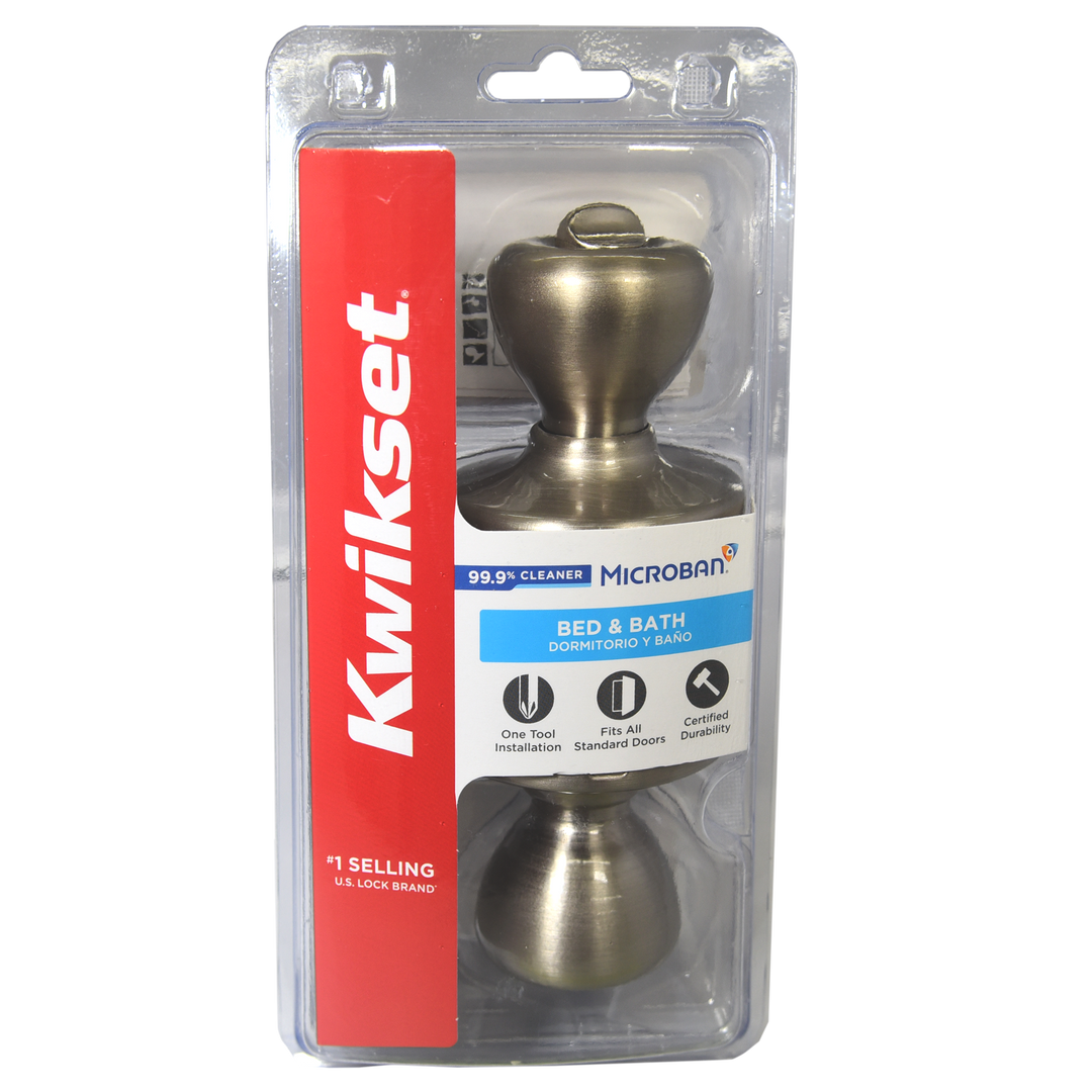 Kwikset 300T-15 CP Privacy Door Knob, Satin Nickel – Remodelers Outlet