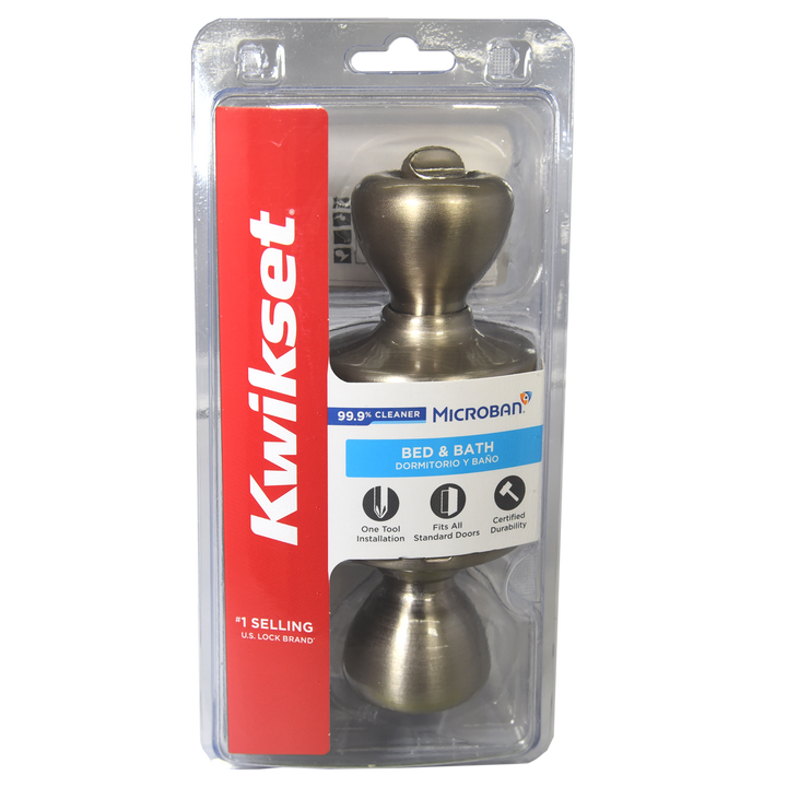 Kwikset 300T-15 CP Privacy Door Knob, Satin Nickel – Remodelers Outlet
