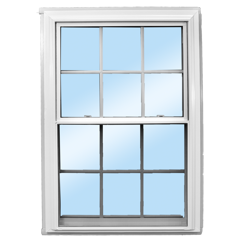 Vinyl New Construction Double Hung Window with Grids